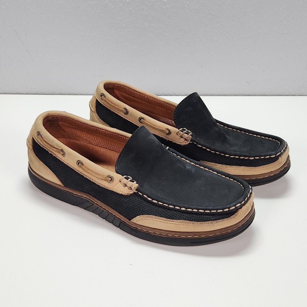 Tommy Bahama Shoes Mens Size 9.5 Black Suede Slip On Loafer Boat TB-259 EUC